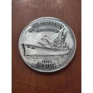 USS Alabama BB-60 Battleship Commemorative Medal WWII Korean War Mobile 1945